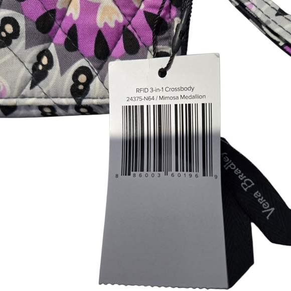 Vera Bradley "Mimosa Medallion" RFID Quilted Crossbody Wristlet - Picture 5 of 7